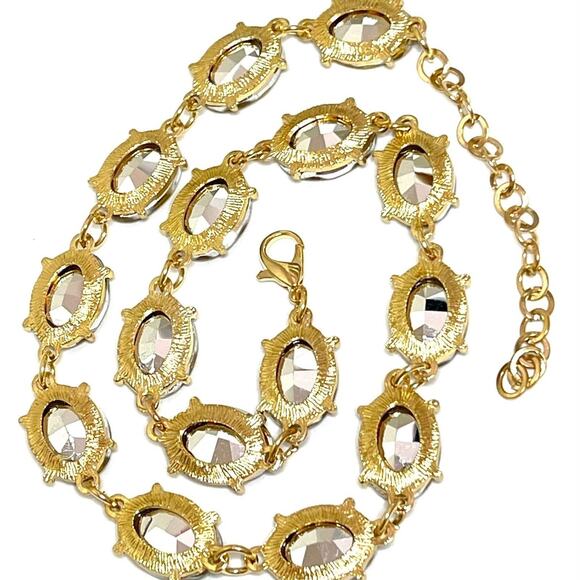 NEW Necklace Chunky Gold Rhinestone 16" 18" 20" High End Jewelry Devil wears m10 - Picture 4 of 4